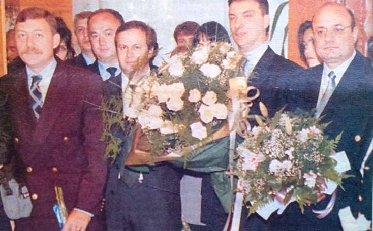 Славчо Христов и Христо Михайловски на сватбата Мина през 1999 г.